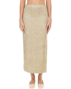 Alysi Velvet Skirt - Natural