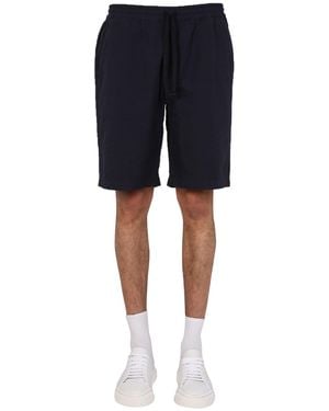Universal Works Cotton Sweatshirt Bermuda - Blue