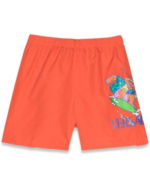 Versace Swim Short Stampa Holiday - Rosso