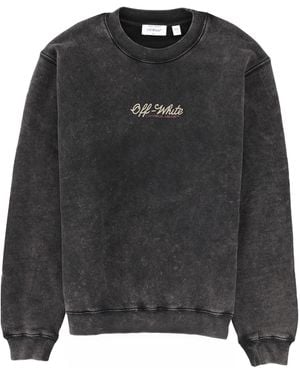 Off-White c/o Virgil Abloh Logo Crew Neck Sweatshirt - Black