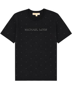 MICHAEL Michael Kors T-Shirt Con Logo E Strass - Black