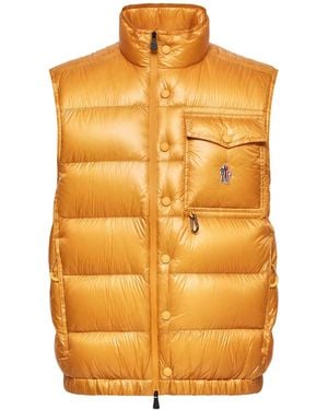 Moncler Padded Jacket With Logo - Orange