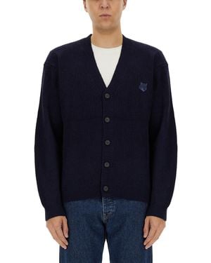 Maison Kitsuné Ribbed Cardigan - Blue