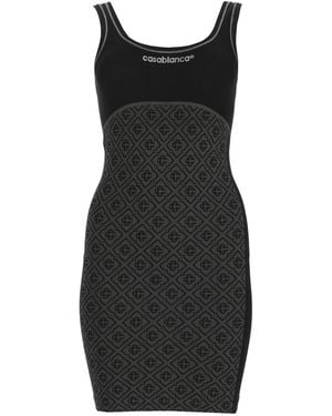 CASABLANCA Miniabito Monogram Senza Cuciture - Black