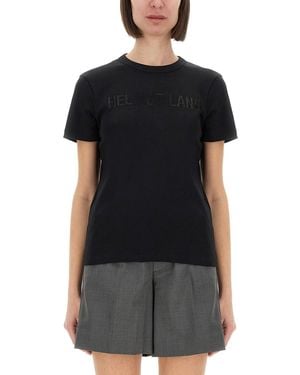 Helmut Lang T-Shirt With Logo-Donna - Nero