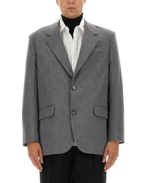 Ami Paris Double-Breasted Wool Jacket - Grey