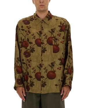 Uma Wang Pomegranate Print Shirt - Green