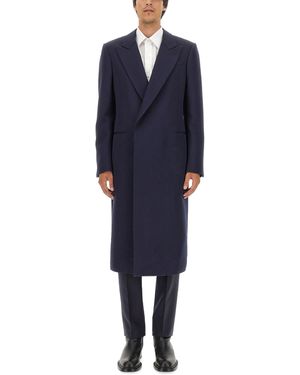 McQueen Double-Breasted Wool Jacket - Blue