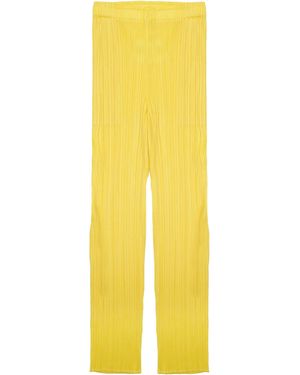 Pleats Please Issey Miyake Pantalone Plissettato - Yellow