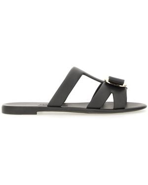 Ferragamo Sandalo Slide "New Vara" - Black