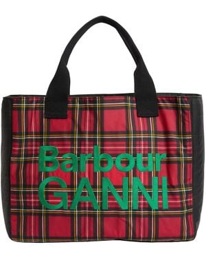 BARBOUR X GANNI Waxed Cotton Tote Bag - Red