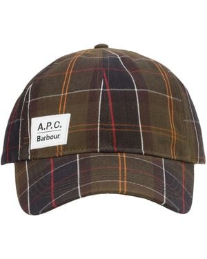 barbour x a.p.c. Barbour X A. P.C. Cappello Da Baseball Con Motivo Tartan - Brown