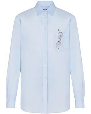Moschino Regular Solid Shirt - Blue
