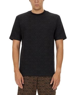 Moschino All-Over Logo Print T-Shirt - Black