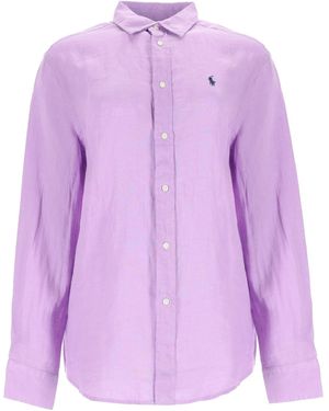 Polo Ralph Lauren Linen Shirt - Purple