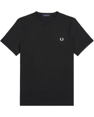 Fred Perry Cotton T-Shirt - Black