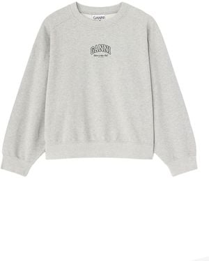 Ganni Felpa Con Logo - White
