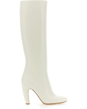 Bottega Veneta Chalk Leather Canalazzo Boots - White