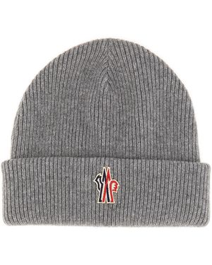 Moncler Cappello Beanie Con Logo - Grigio
