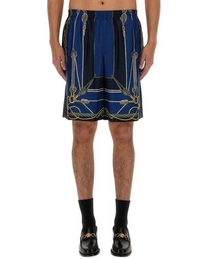 Versace Twill Bermuda Shorts - Blue