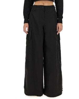 Palm Angels Relaxed Fit Cargo Trousers - Black