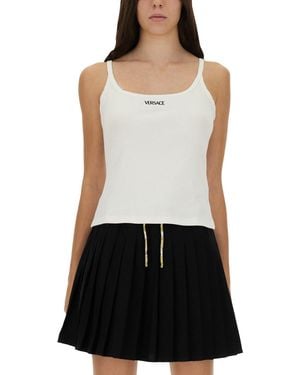 Versace Tops With Logo - White