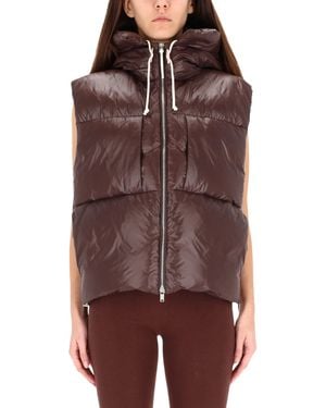 Jil Sander Glossy Quilted Sleeveless Padded Vest - Red