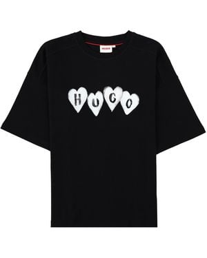 HUGO T-Shirt Con Logo - Black