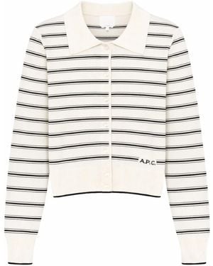 A.P.C. A. P.C. Cardigan With Polo Collar - White