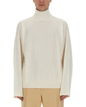 Bottega Veneta High Neck Embroidered Jumper For - White