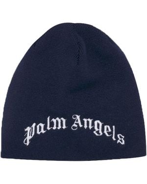 Palm Angels Berretto Con Logo - Blu