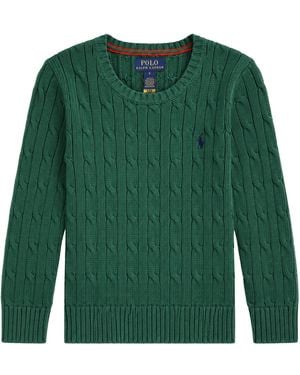 Polo Ralph Lauren Maglione Da Bambino Con Trama Intrecciata - Green