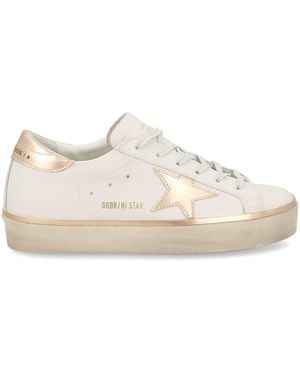 Golden Goose Platform Leather Star Trainers - White