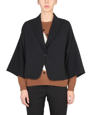 Max Mara Chic Peaked Lapel Jacket - Black