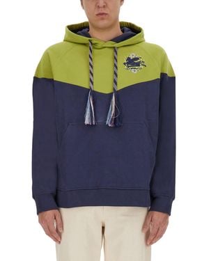 Etro Cotton Hoodie With Logo - Blue