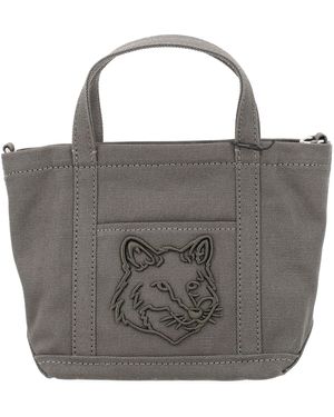 Maison Kitsuné Cotton Handbag - Grey