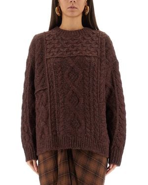 Isabel Marant Padova Cotton-Blend Cable-Knit Jumper - Brown