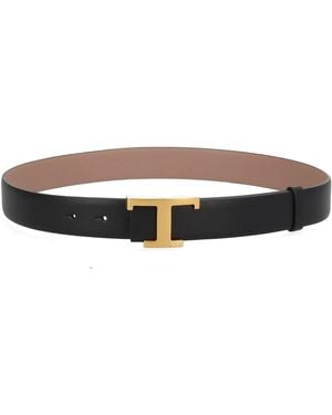 Tod's T Logo Buckle Belt - Black