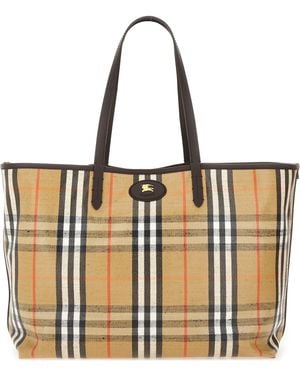 Burberry Medium "Tote Highlands" Shoulder Bag - White