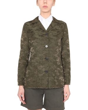 Aspesi Camouflage Patterned Regular Fit Jacket - Green