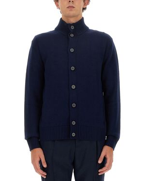Ballantyne Turtleneck Cardigan - Blue