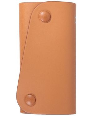 Il Bisonte "io" Leather Key Ring With Key Ring - White