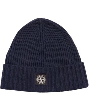 Stone Island Beanie Hat - Blue