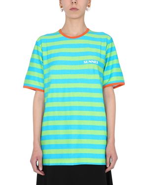 SUNNEI X ELEONORA BONUCCI Crew Neck T-Shirt - Blue