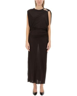Lanvin Draped Evening Dress With Unique Shoulder Detail - Black