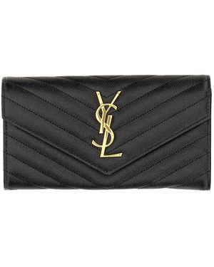 Saint Laurent Monogram Logo Wallet - Black