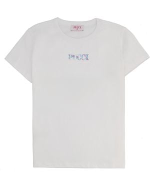 PUCCI T-Shirt Con Logo E Stampa Sul Retro - White