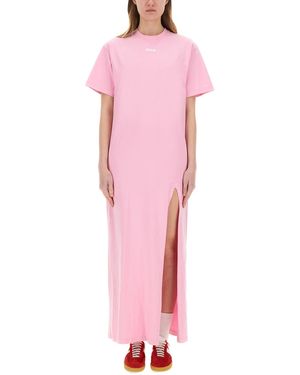 ワンピース Msgm Long Dress With Slit MSGM Maxi Dress With Side Slit in Black | Lyst