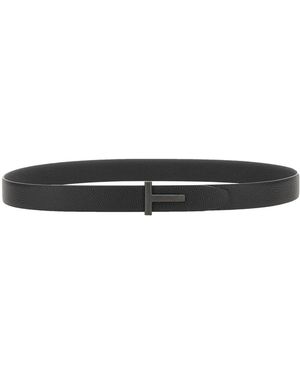 Tom Ford Classic 4 Cm Logo Belt - Black