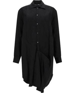 JW Anderson "Tuxedo Drape" Midi Dress - Black